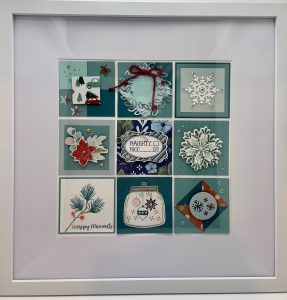 September 13, 2025 Sampler Swap wall decore created using Pretty Peacock and Lost Lagoon.